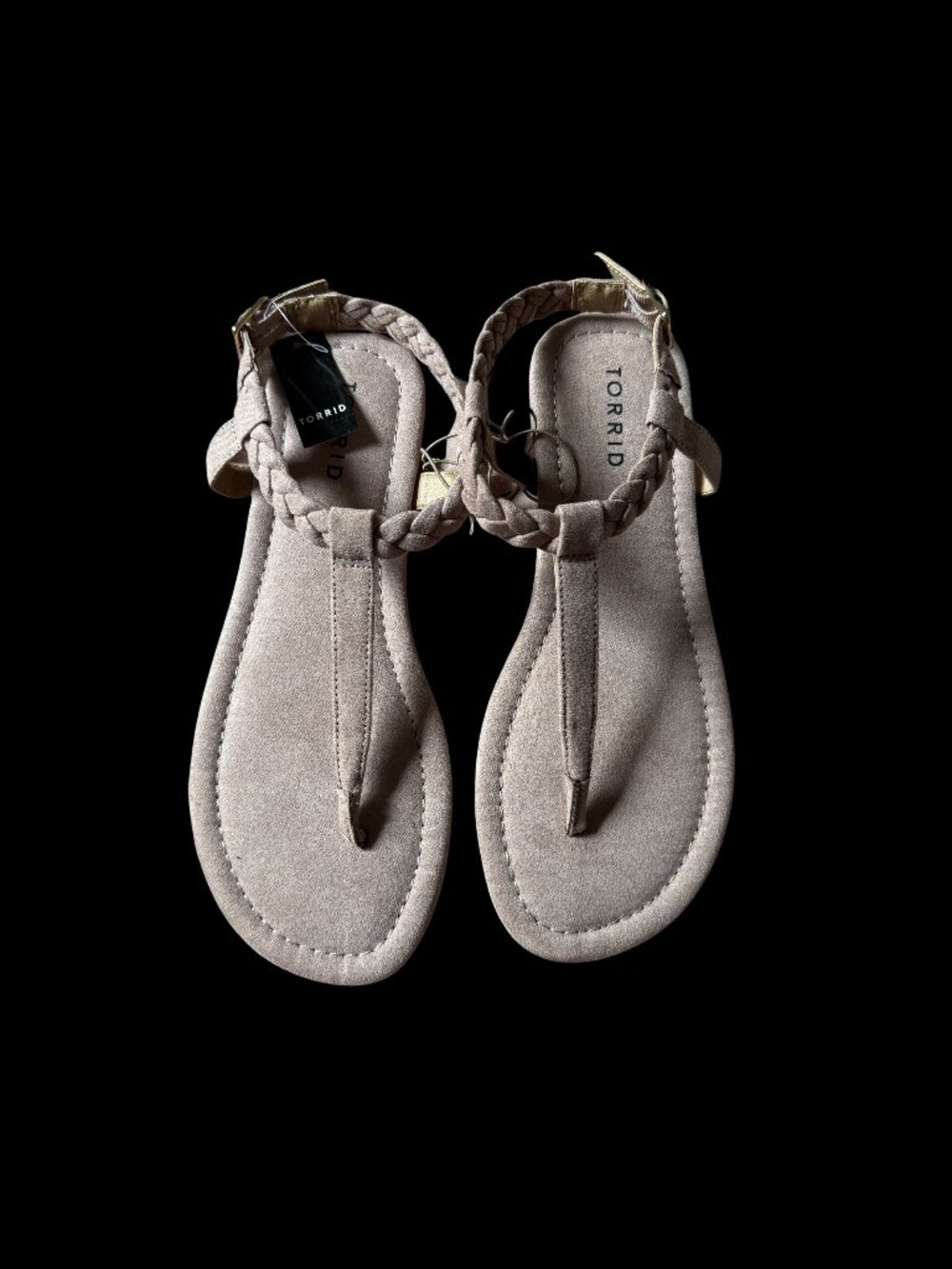 torrid Braided T-Strap Sandals in Light Beige